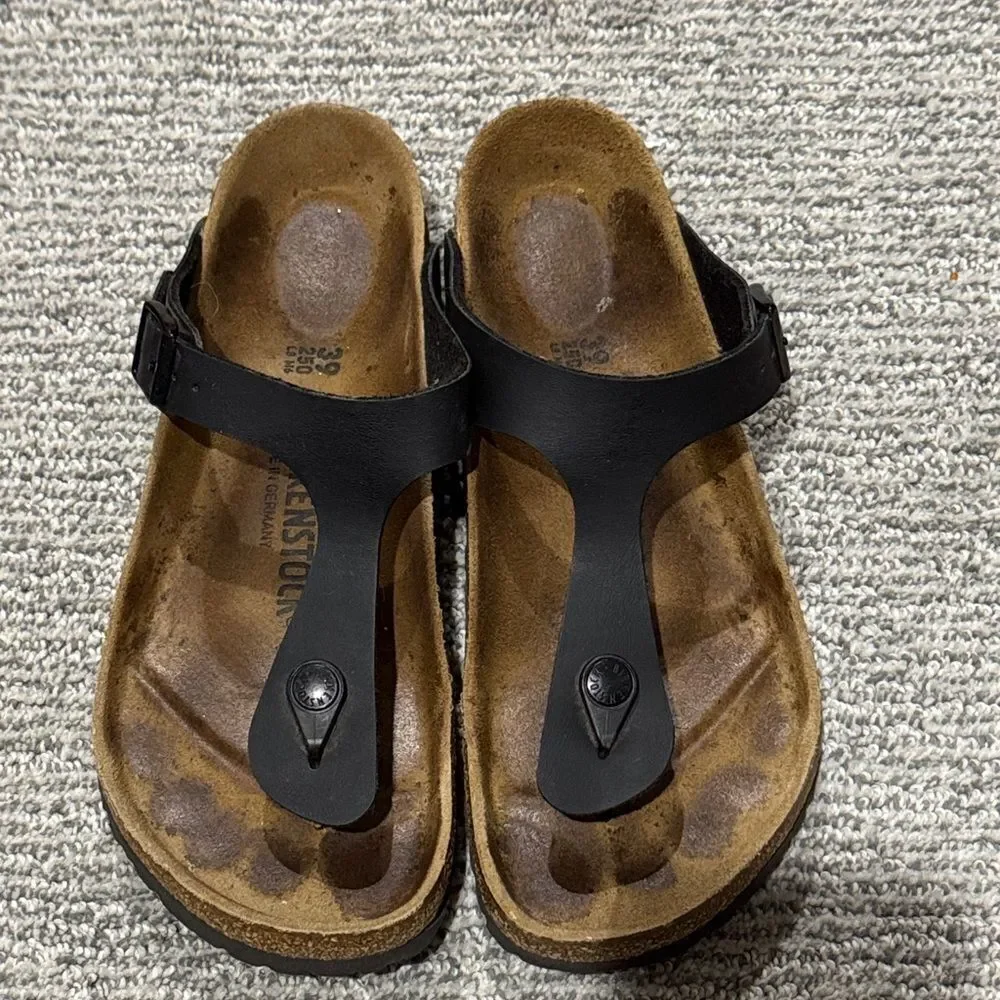 Birkenstock Black Leather Sandals